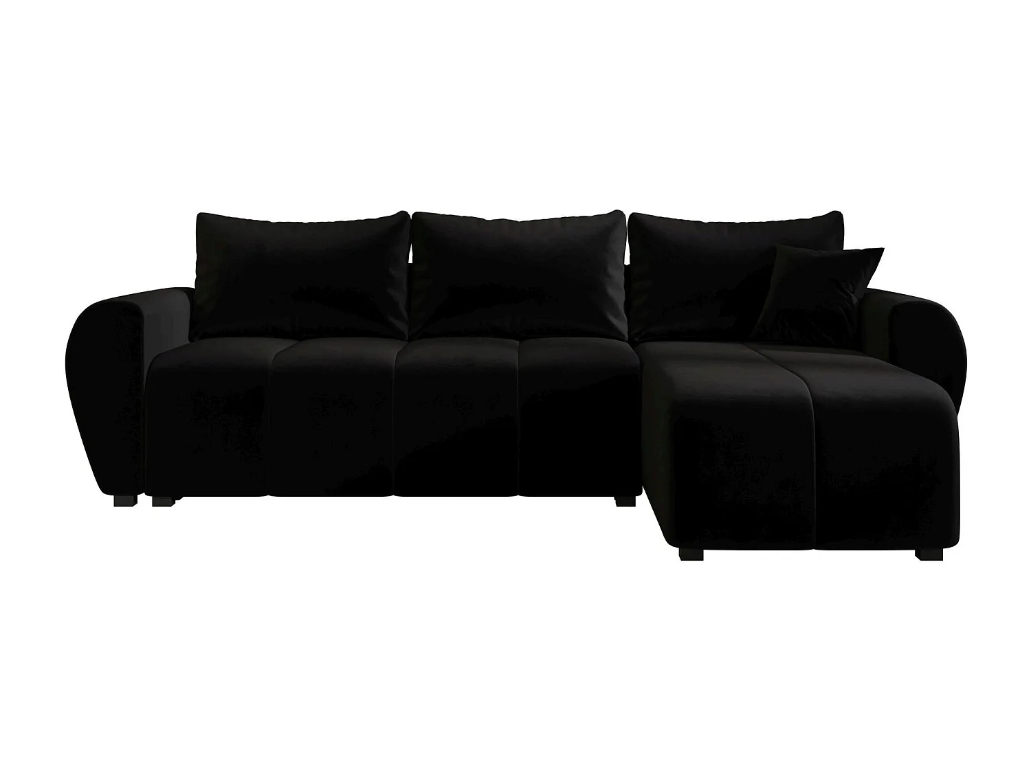 BEDANTE canapé d'angle MOLISA L Itaka 15 droite noir avec fonction de couchage canapé en forme de L