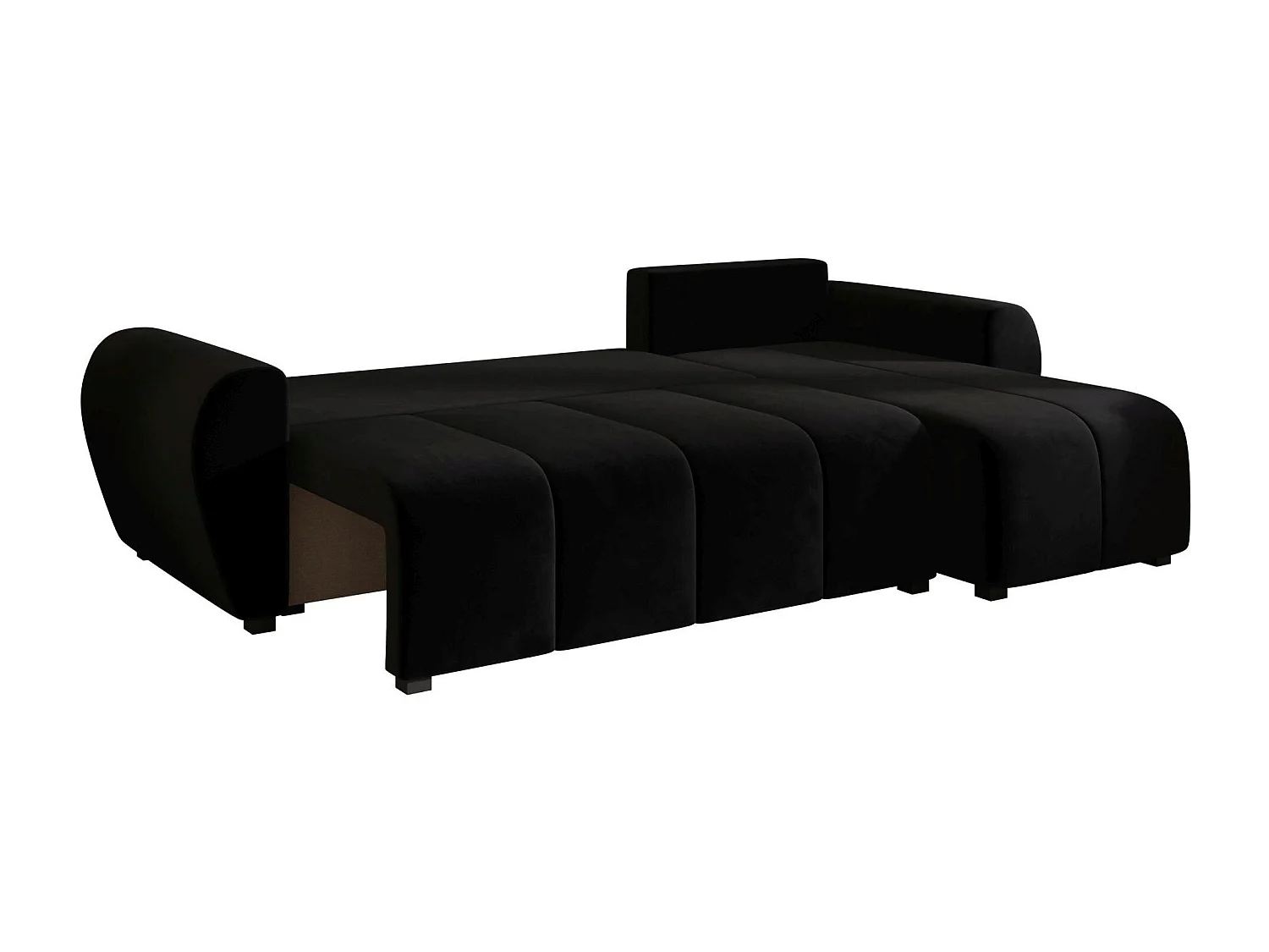 BEDANTE canapé d'angle MOLISA L Itaka 15 droite noir avec fonction de couchage canapé en forme de L