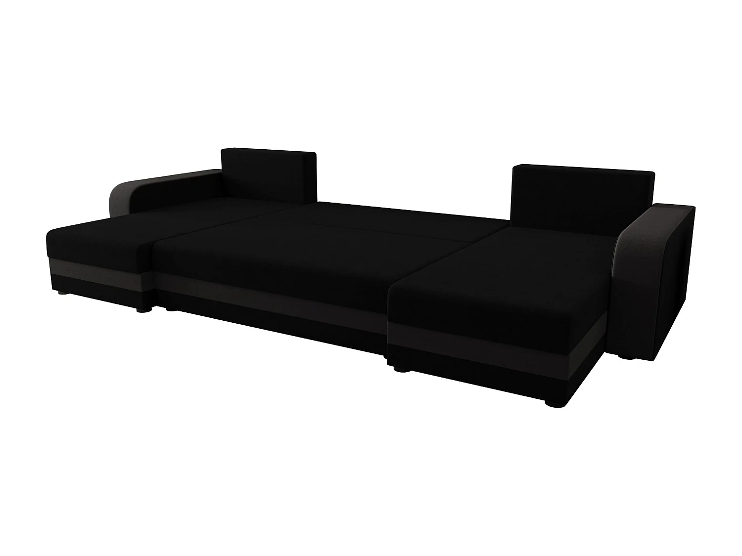 BEDANTE WOHNLANDSCHAFT HEWLET U BIS Sawana 14+05 Schwarz/Grau mit Schlaffunktion U-Form Sofa mit Stauraum Bettkasten