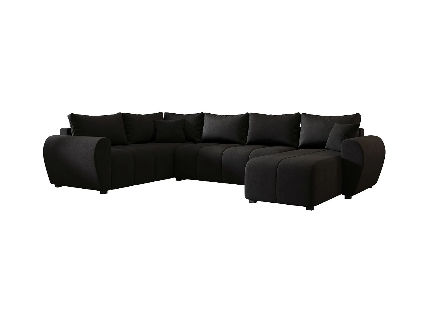 BEDANTE canapé panoramique MOLISA U PLUS Cosmic 100 gauche noir avec fonction de couchage canapé en forme de U