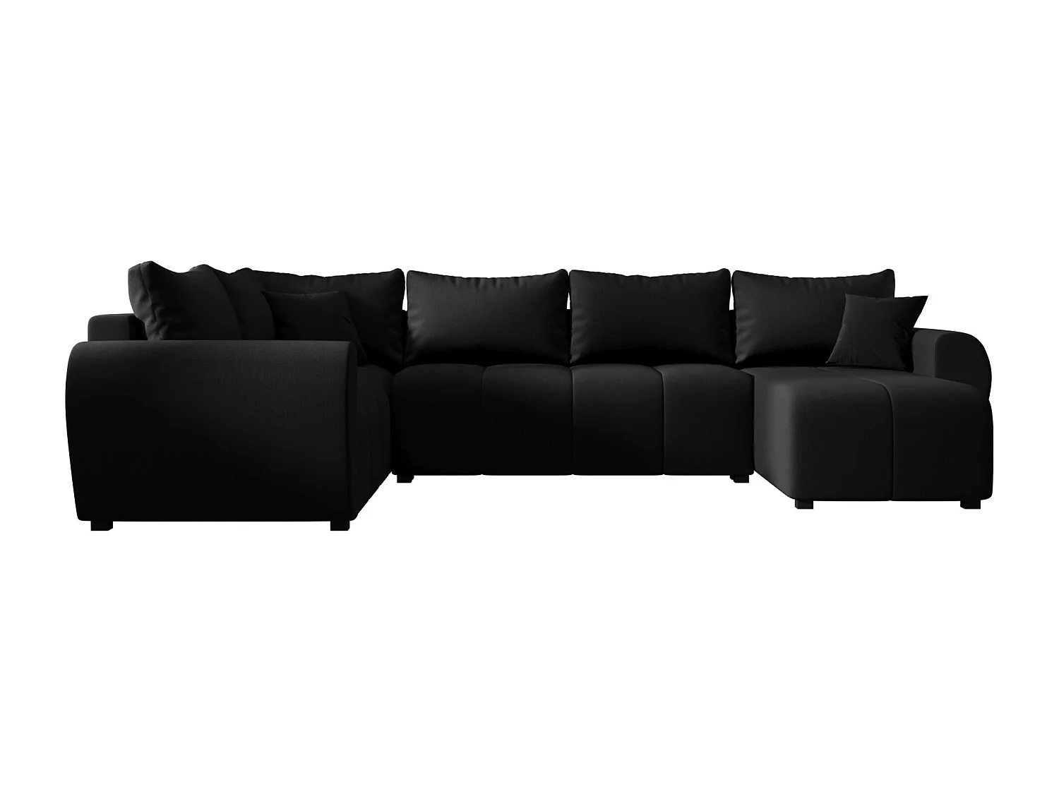 BEDANTE canapé panoramique MOLISA U PLUS Cosmic 100 gauche noir avec fonction de couchage canapé en forme de U