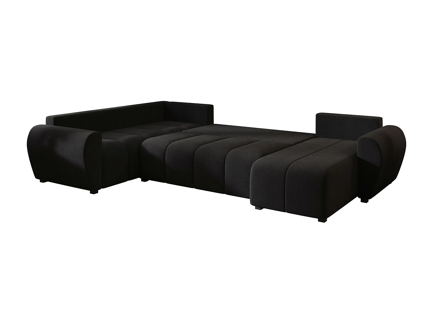 BEDANTE canapé panoramique MOLISA U PLUS Cosmic 100 gauche noir avec fonction de couchage canapé en forme de U