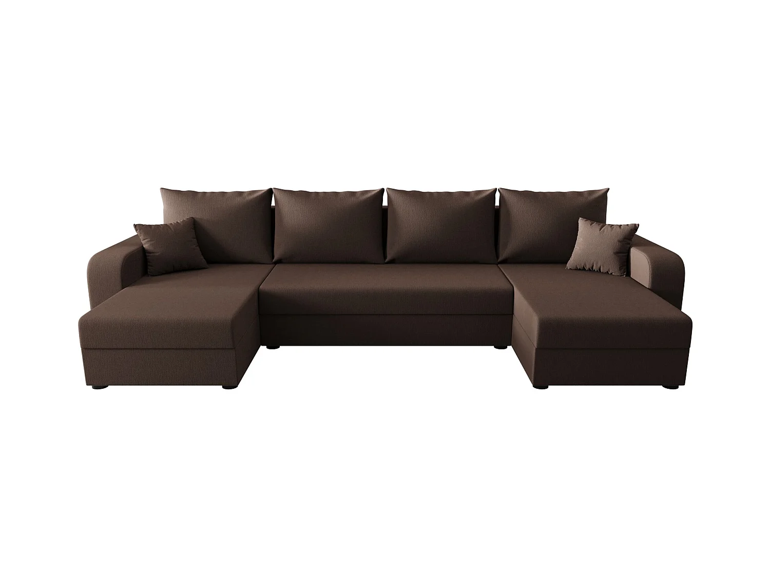 BEDANTE canapé panoramique HEWLET U BIS Cosmic 800 marron avec fonction de couchage canapé en U avec espace de rangement coffre