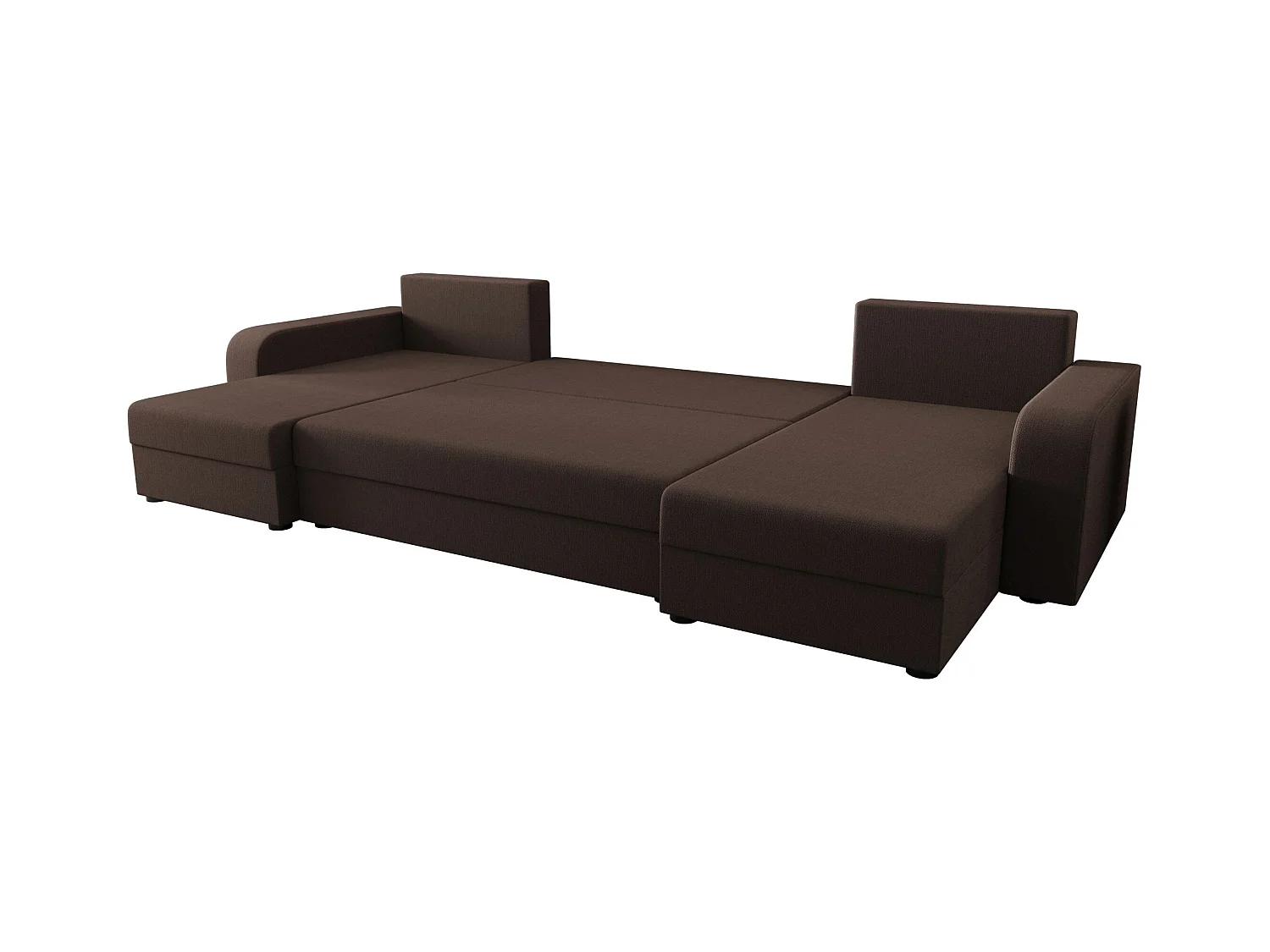 BEDANTE canapé panoramique HEWLET U BIS Cosmic 800 marron avec fonction de couchage canapé en U avec espace de rangement coffre