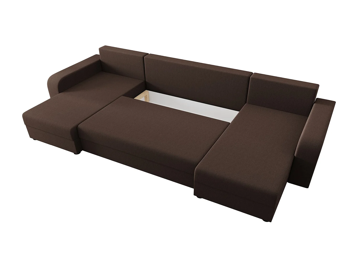 BEDANTE WOHNLANDSCHAFT HEWLET U BIS Cosmic 800 Braun mit Schlaffunktion U-Form Sofa mit Stauraum Bettkasten Wohnzimmersofa Couch Sofa Bettsofa Bettkasten Bettcouch