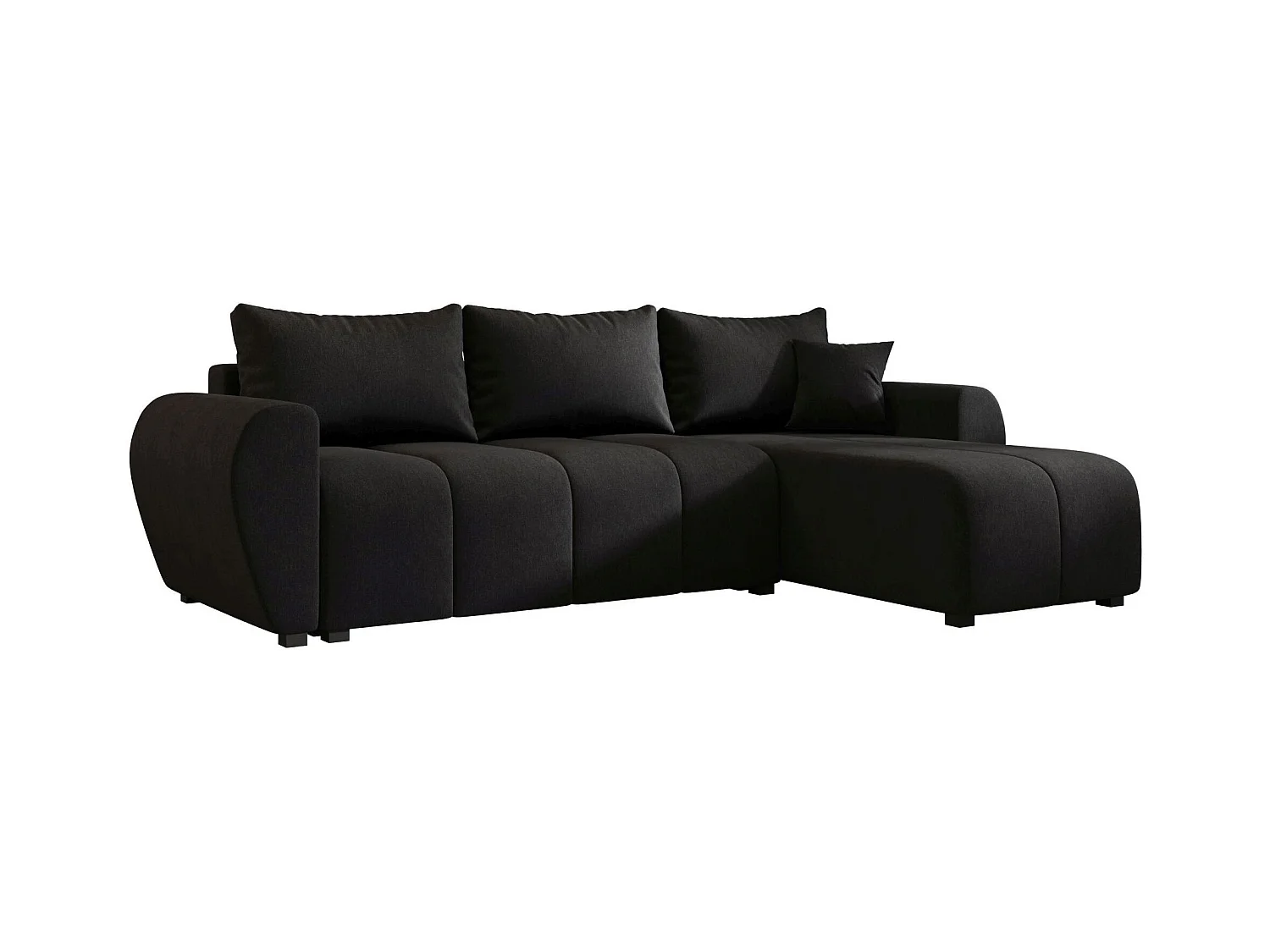 BEDANTE canapé d'angle MOLISA L Cosmic 100 droite noir avec fonction de couchage canapé en forme de L