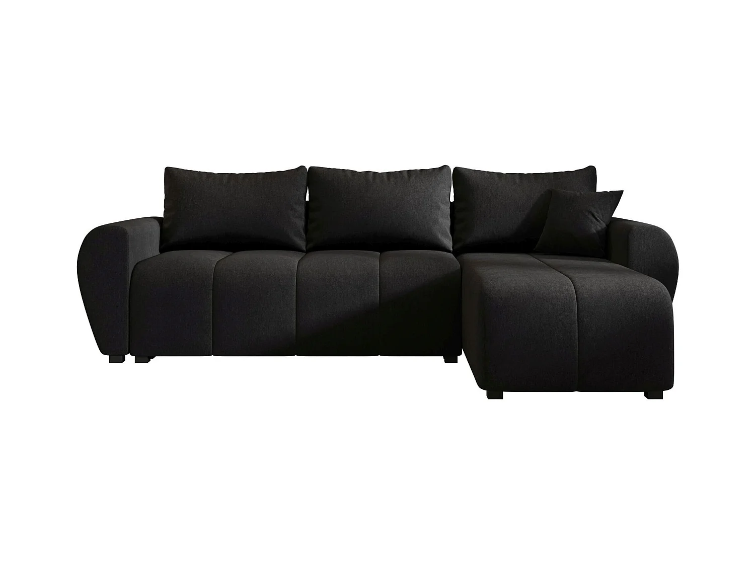 BEDANTE canapé d'angle MOLISA L Cosmic 100 droite noir avec fonction de couchage canapé en forme de L