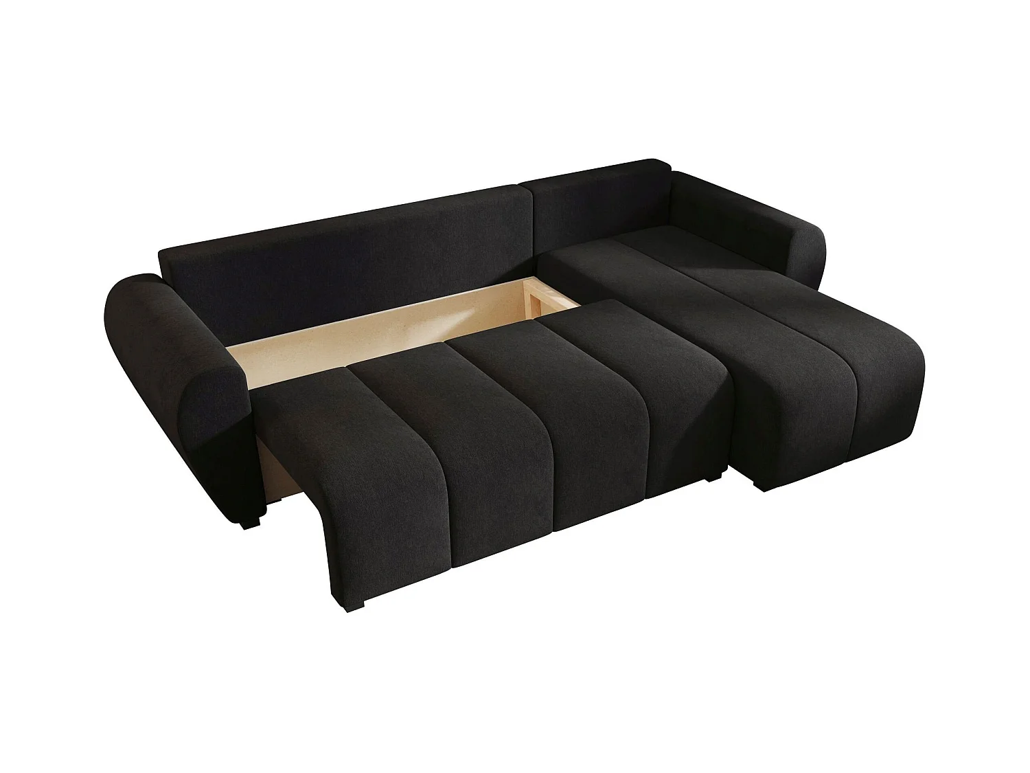BEDANTE canapé d'angle MOLISA L Cosmic 100 droite noir avec fonction de couchage canapé en forme de L