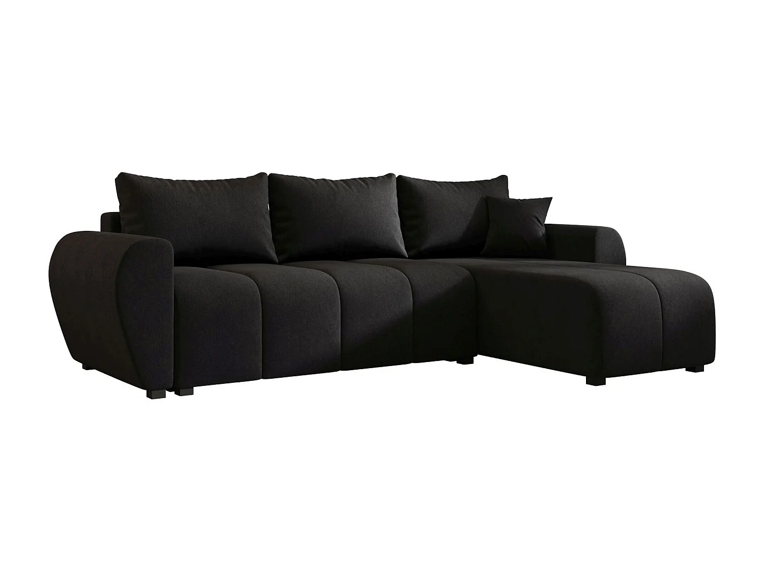 BEDANTE canapé d'angle MOLISA L Cosmic 100 droite noir avec fonction de couchage canapé en forme de L