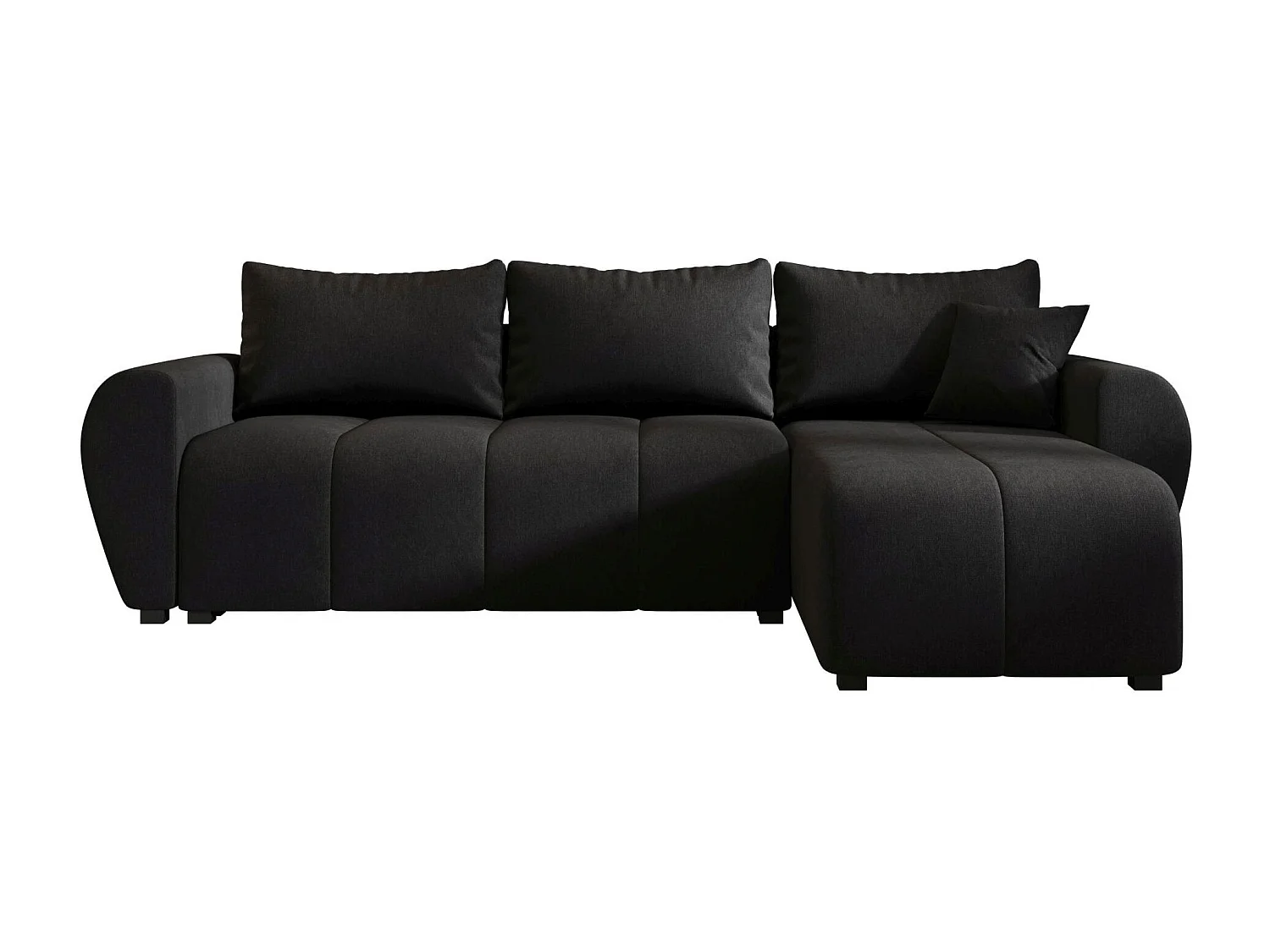 BEDANTE canapé d'angle MOLISA L Cosmic 100 droite noir avec fonction de couchage canapé en forme de L
