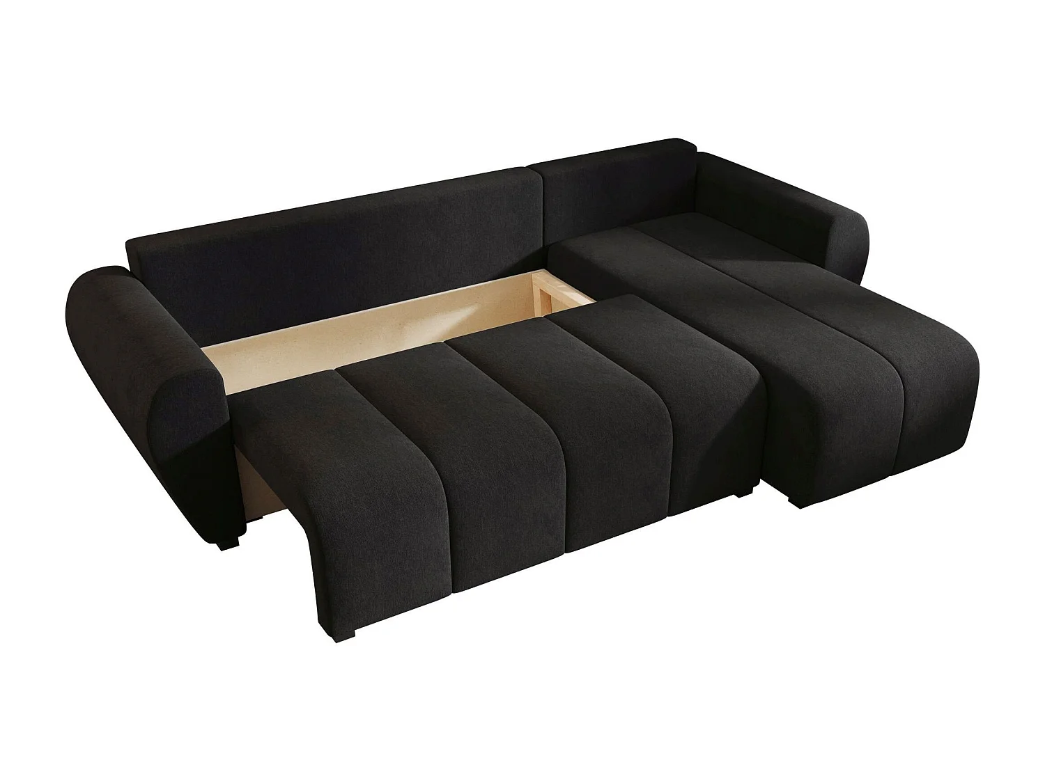 BEDANTE canapé d'angle MOLISA L Cosmic 100 droite noir avec fonction de couchage canapé en forme de L