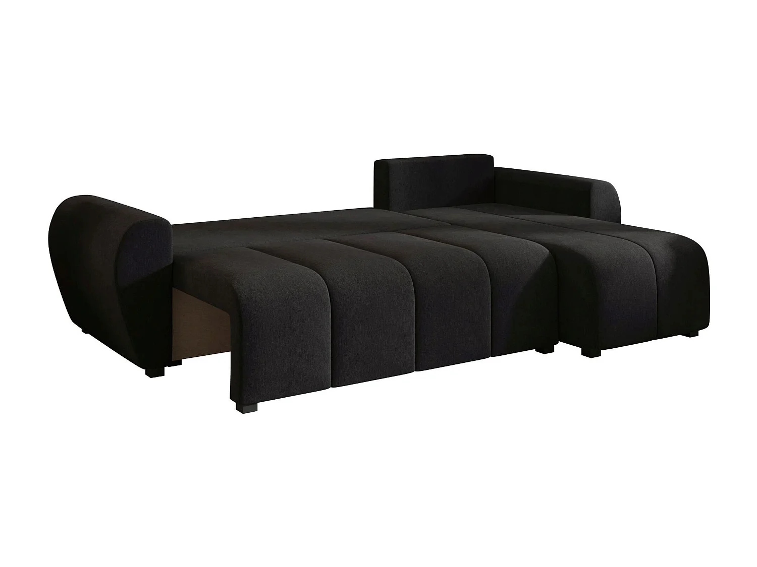 BEDANTE canapé d'angle MOLISA L Cosmic 100 droite noir avec fonction de couchage canapé en forme de L