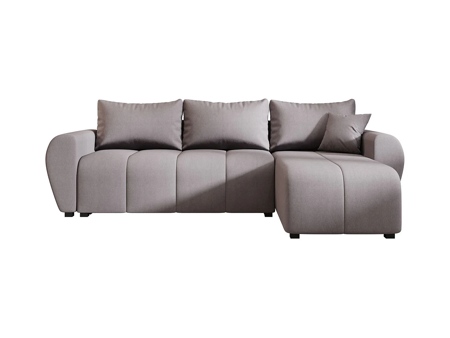 BEDANTE canapé d'angle MOLISA L Cosmic 160 droite gris avec fonction de couchage canapé en forme de L
