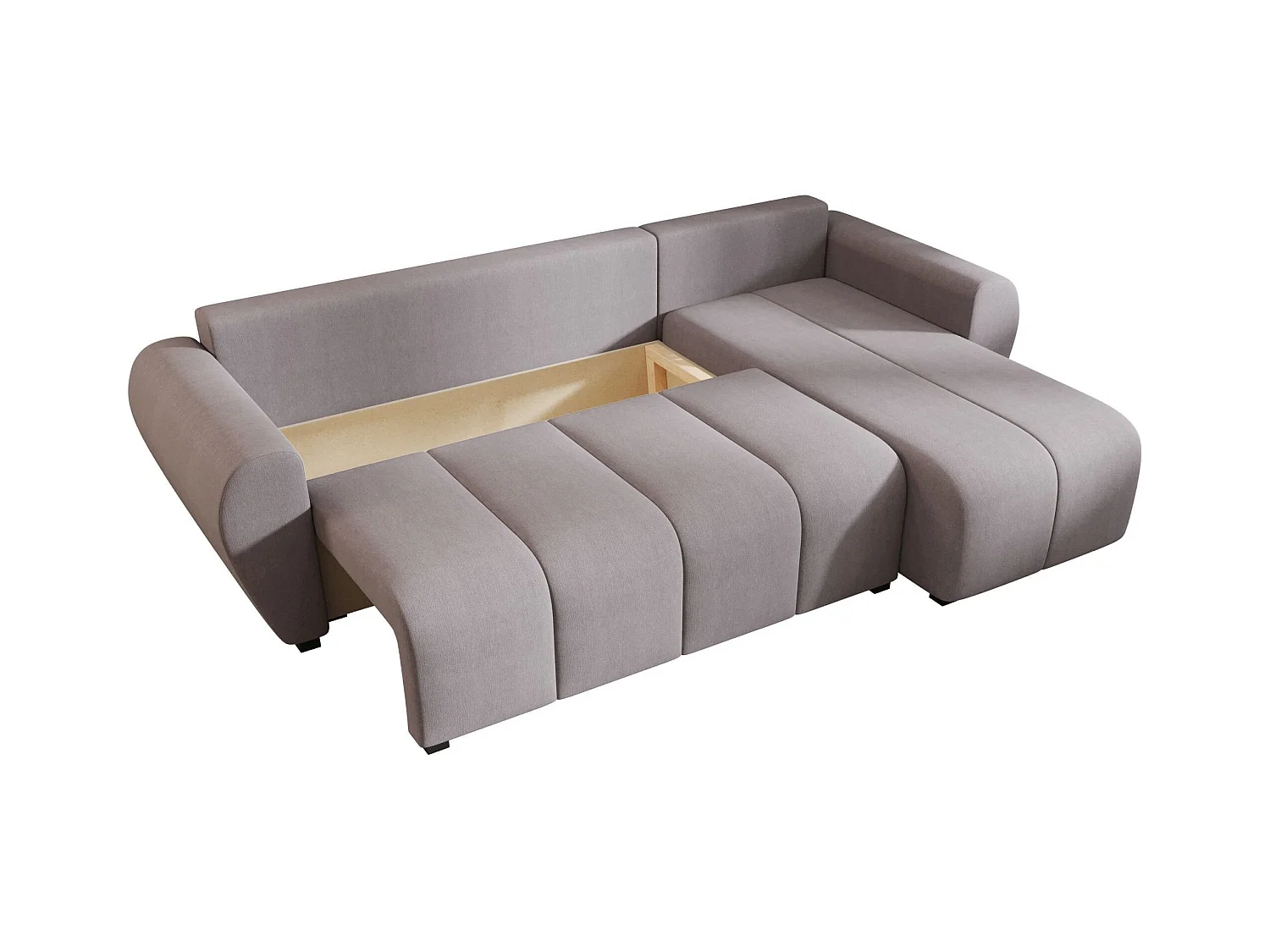 BEDANTE canapé d'angle MOLISA L Cosmic 160 droite gris avec fonction de couchage canapé en forme de L