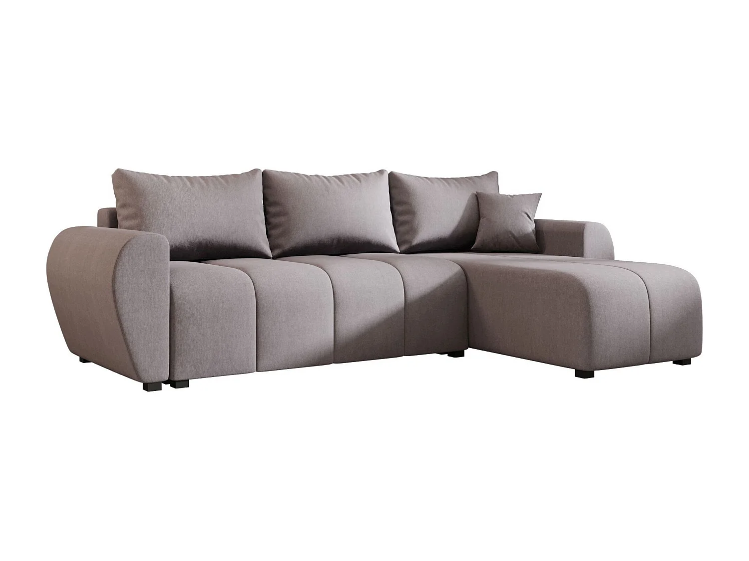 BEDANTE canapé d'angle MOLISA L Cosmic 160 droite gris avec fonction de couchage canapé en forme de L