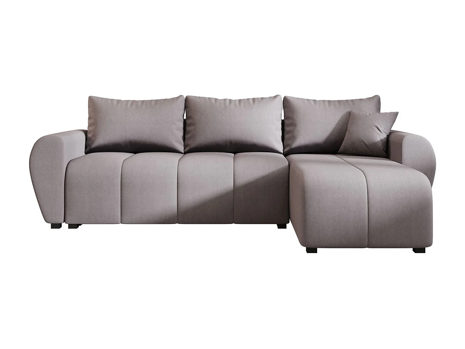 BEDANTE canapé d'angle MOLISA L Cosmic 160 droite gris avec fonction de couchage canapé en forme de L