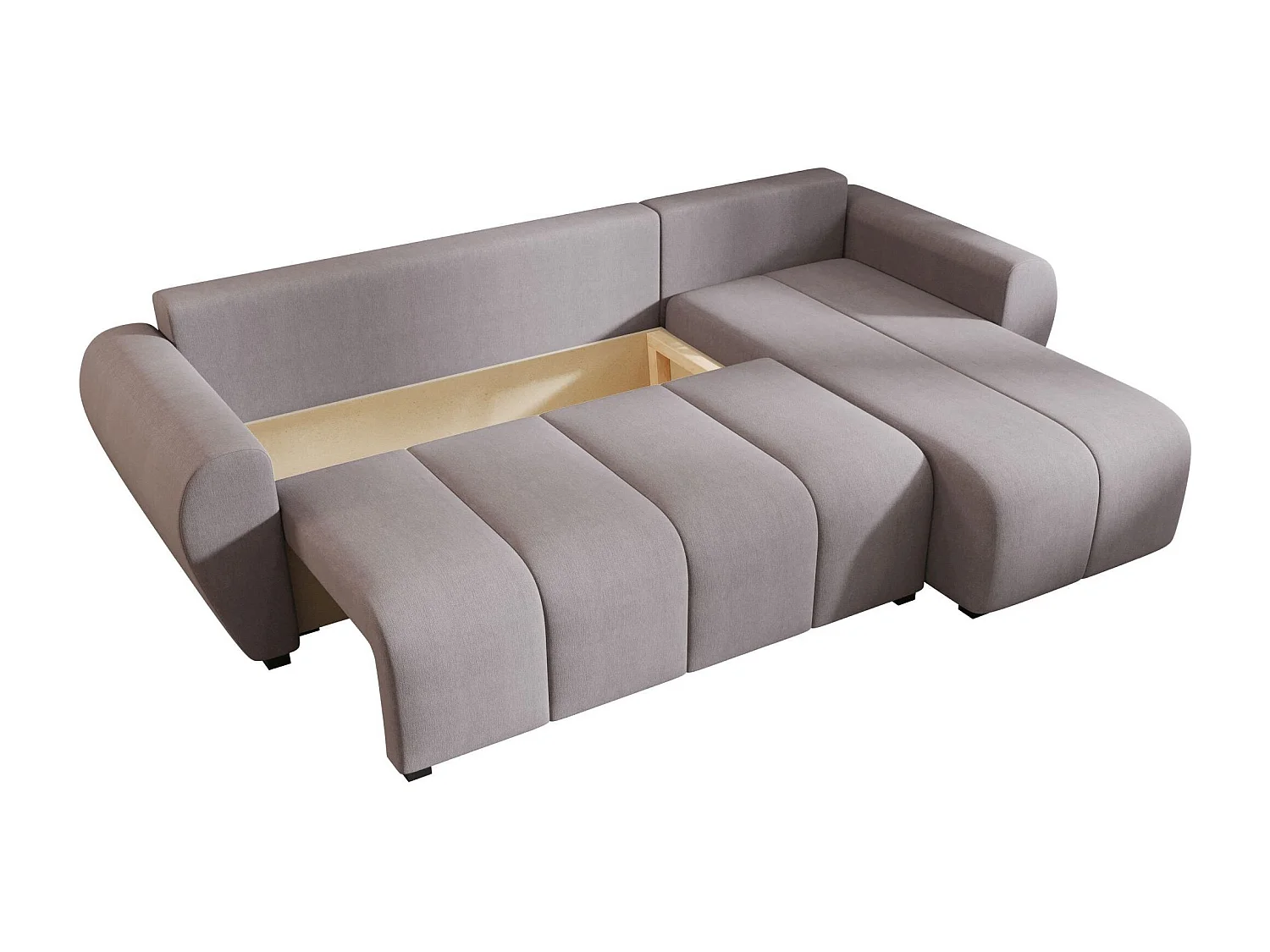 BEDANTE canapé d'angle MOLISA L Cosmic 160 droite gris avec fonction de couchage canapé en forme de L