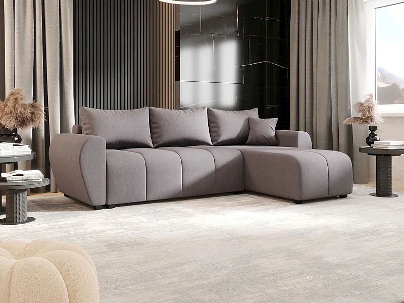 BEDANTE hoekbank MOLISA L Cosmic 160 rechts grijs met slaapfunctie L-vormige bank met opbergruimte bedbox woonkamerbank bank sofa slaapbank bedbox slaapbank