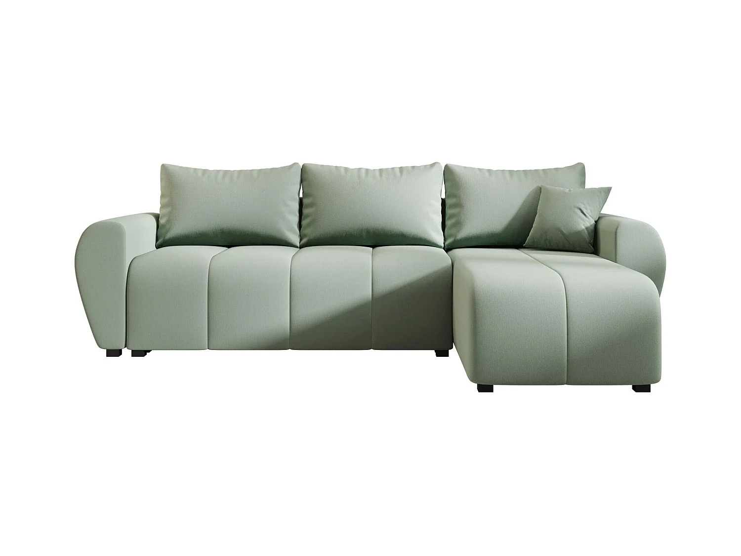 BEDANTE canapé d'angle MOLISA L Cosmic 16 droite vert clair avec fonction de couchage canapé en forme de L