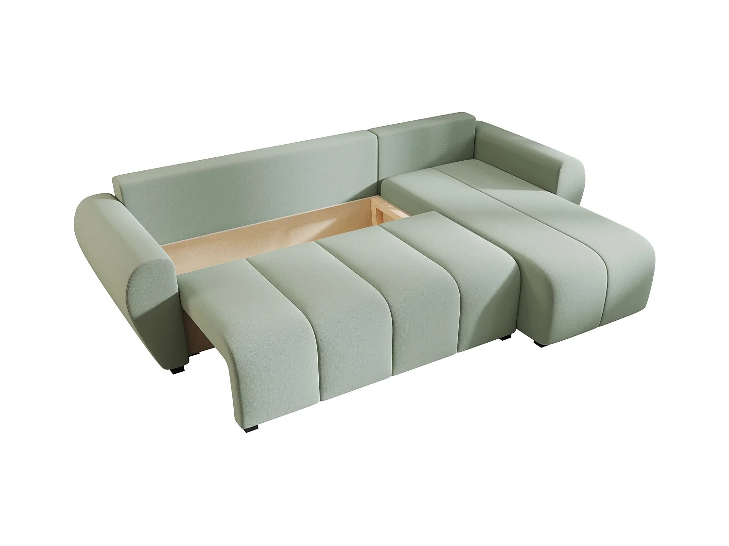 BEDANTE canapé d'angle MOLISA L Cosmic 16 droite vert clair avec fonction de couchage canapé en forme de L