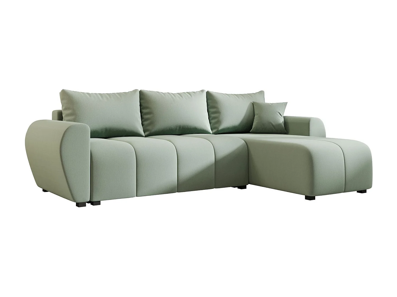 BEDANTE canapé d'angle MOLISA L Cosmic 16 droite vert clair avec fonction de couchage canapé en forme de L