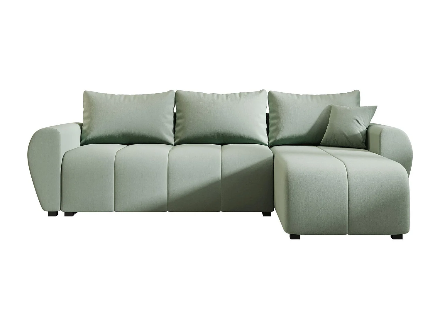 BEDANTE canapé d'angle MOLISA L Cosmic 16 droite vert clair avec fonction de couchage canapé en forme de L