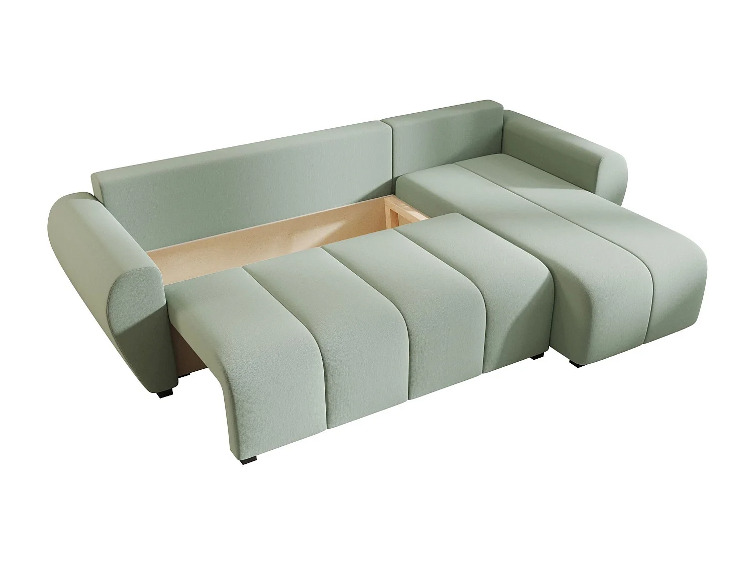 BEDANTE canapé d'angle MOLISA L Cosmic 16 droite vert clair avec fonction de couchage canapé en forme de L