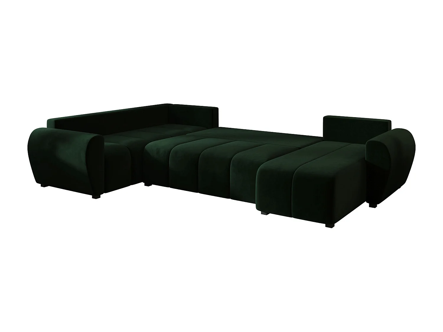 BEDANTE canapé panoramique MOLISA U PLUS Itaka 10 gauche vert foncé avec fonction de couchage canapé en forme de U