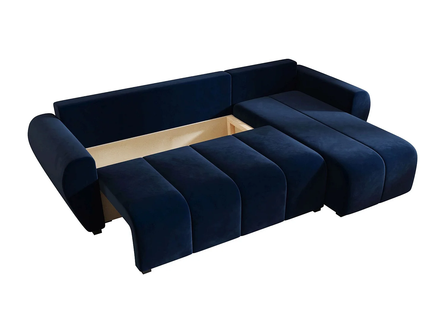 BEDANTE canapé d'angle MOLISA L Itaka 11 droite Dunkelblau avec fonction de couchage canapé en forme de L