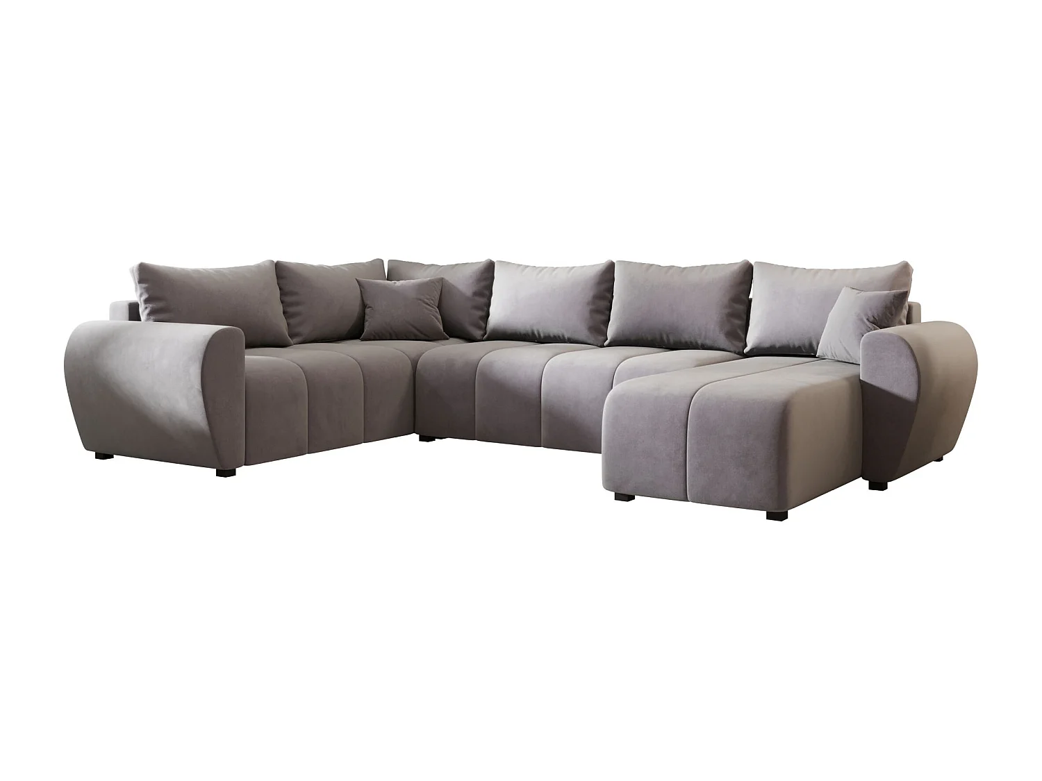 BEDANTE WOHNLANDSCHAFT MOLISA U PLUS Itaka 50 Links Grau mit Schlaffunktion U-Form Sofa mit Stauraum Bettkasten