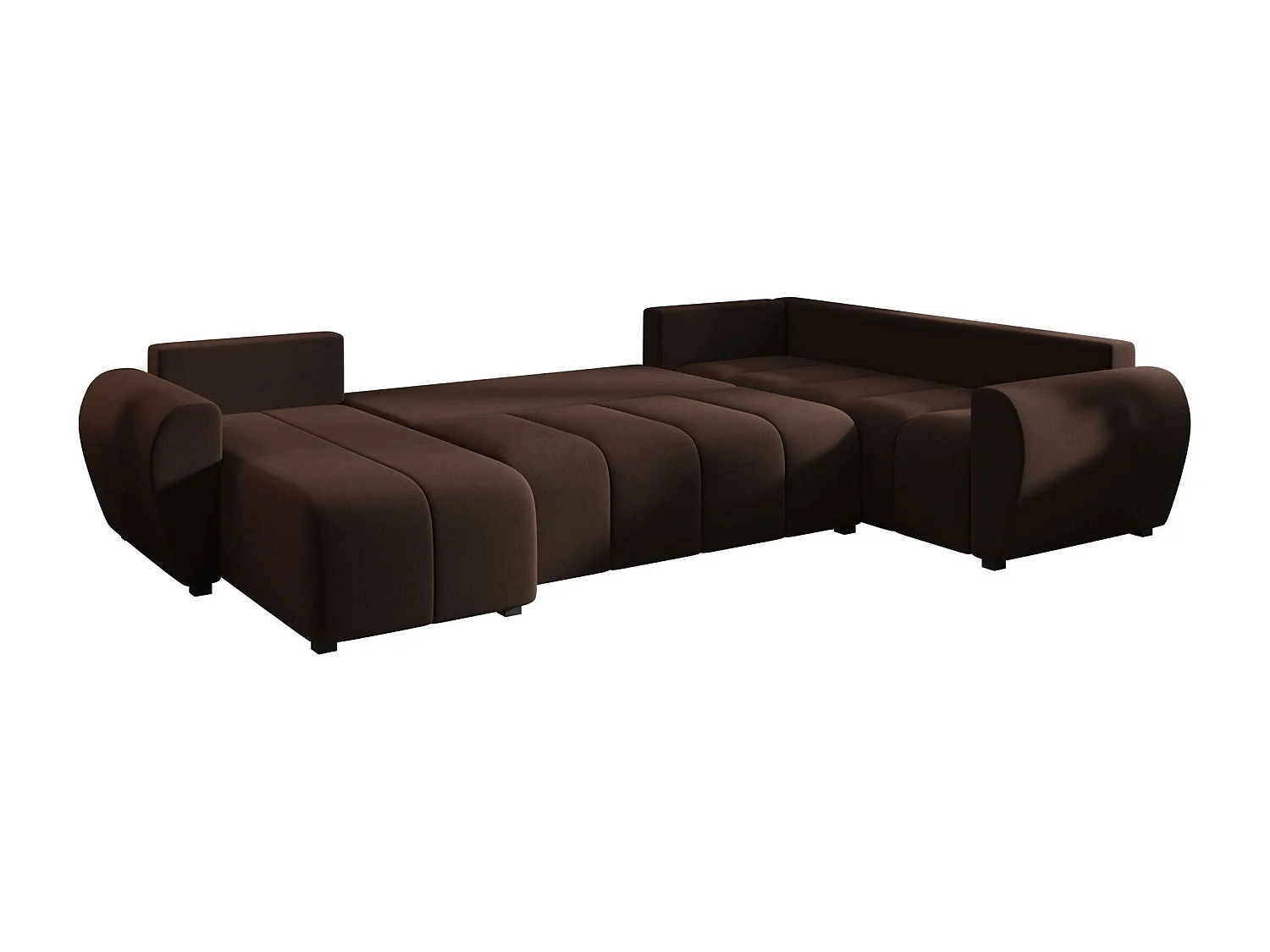 BEDANTE WOHNLANDSCHAFT MOLISA U PLUS Cosmic 800 Rechts Braun mit Schlaffunktion U-Form Sofa mit Stauraum Bettkasten