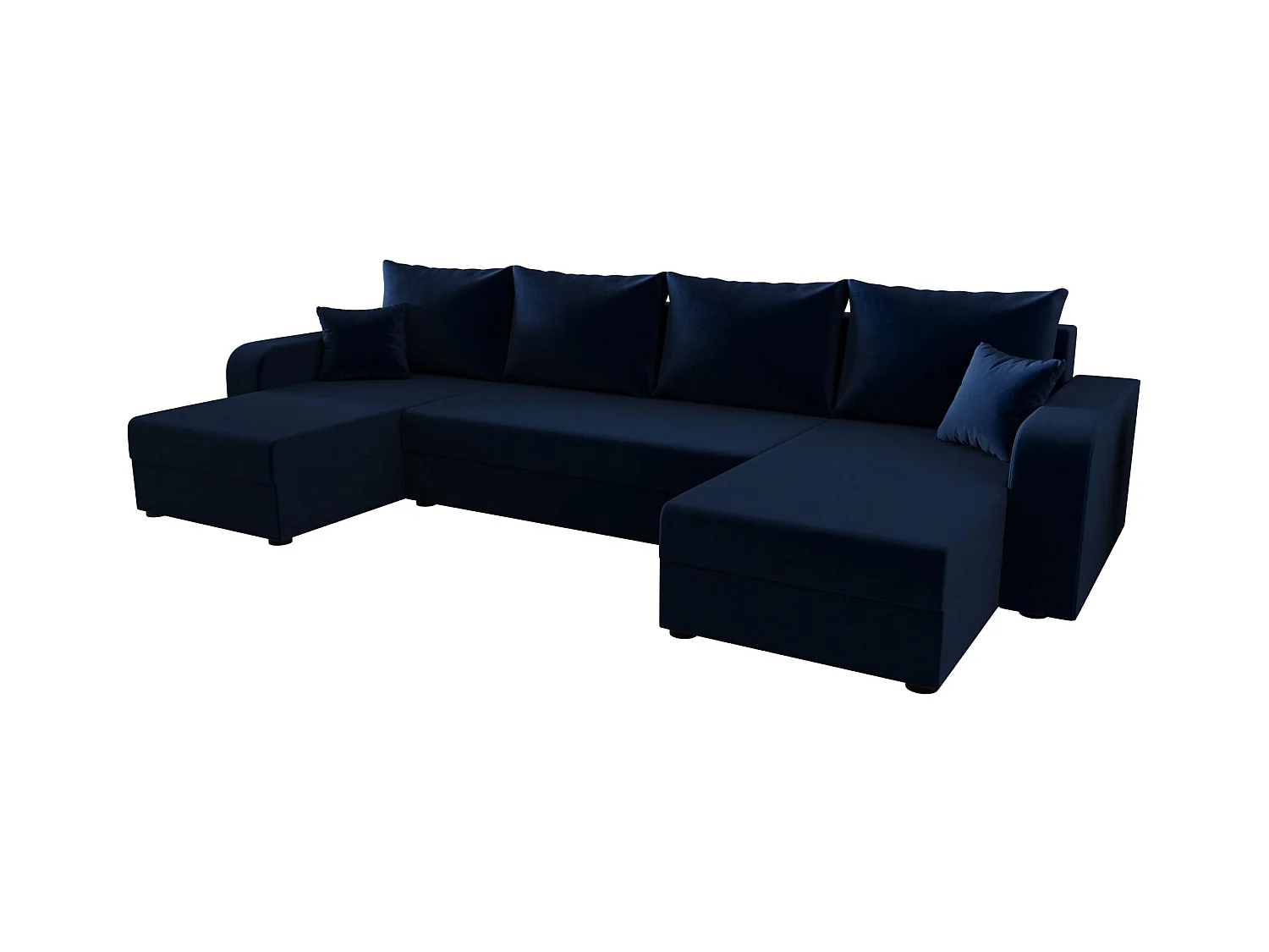 BEDANTE canapé panoramique HEWLET U BIS Itaka 11 bleu foncé avec fonction de couchage canapé en U avec espace de rangement coffre