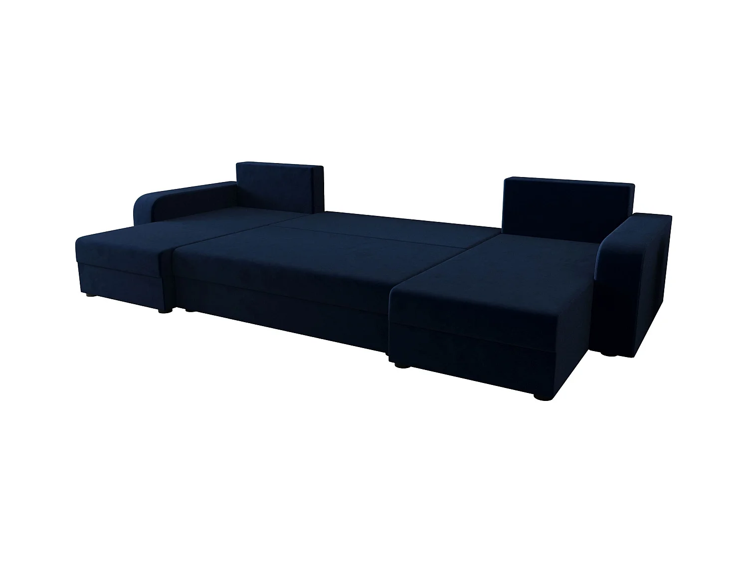 BEDANTE canapé panoramique HEWLET U BIS Itaka 11 bleu foncé avec fonction de couchage canapé en U avec espace de rangement coffre