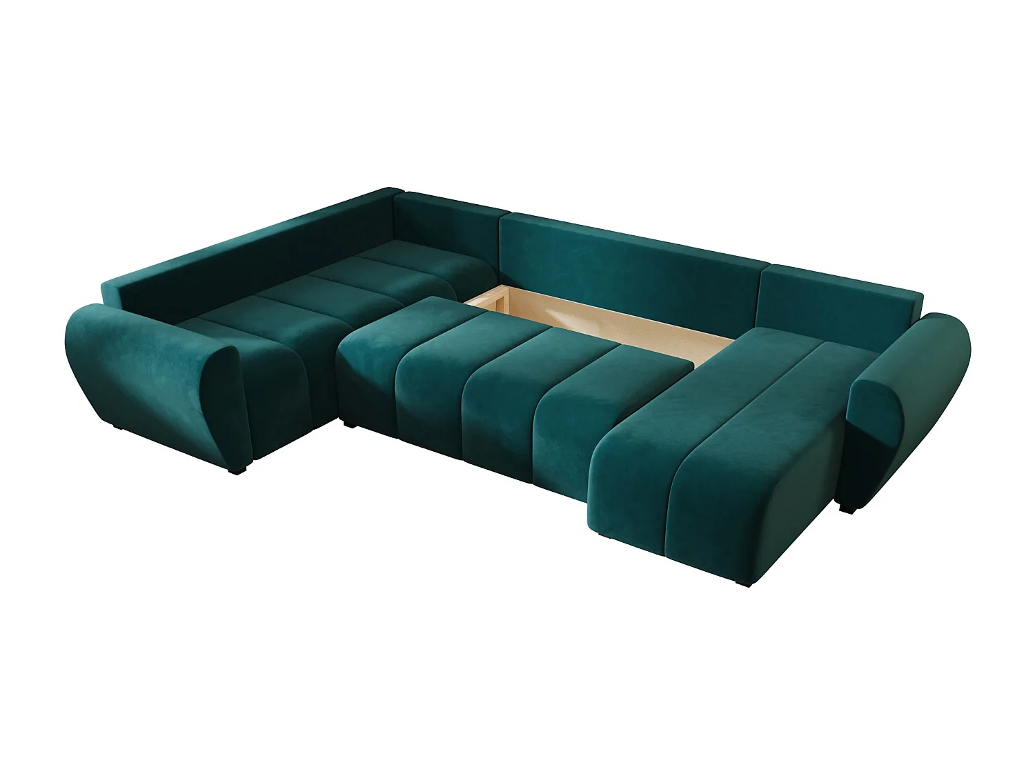 BEDANTE canapé panoramique MOLISA U PLUS Itaka 39 gauche turquoise avec fonction de couchage canapé en forme de U