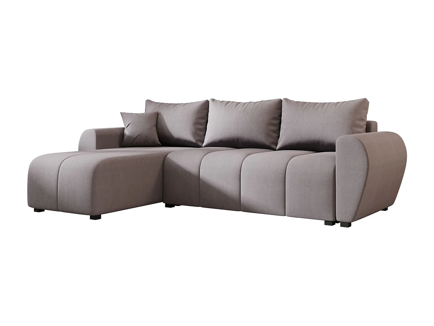 BEDANTE canapé d'angle MOLISA L Cosmic 160 gauche gris avec fonction de couchage canapé en forme de L