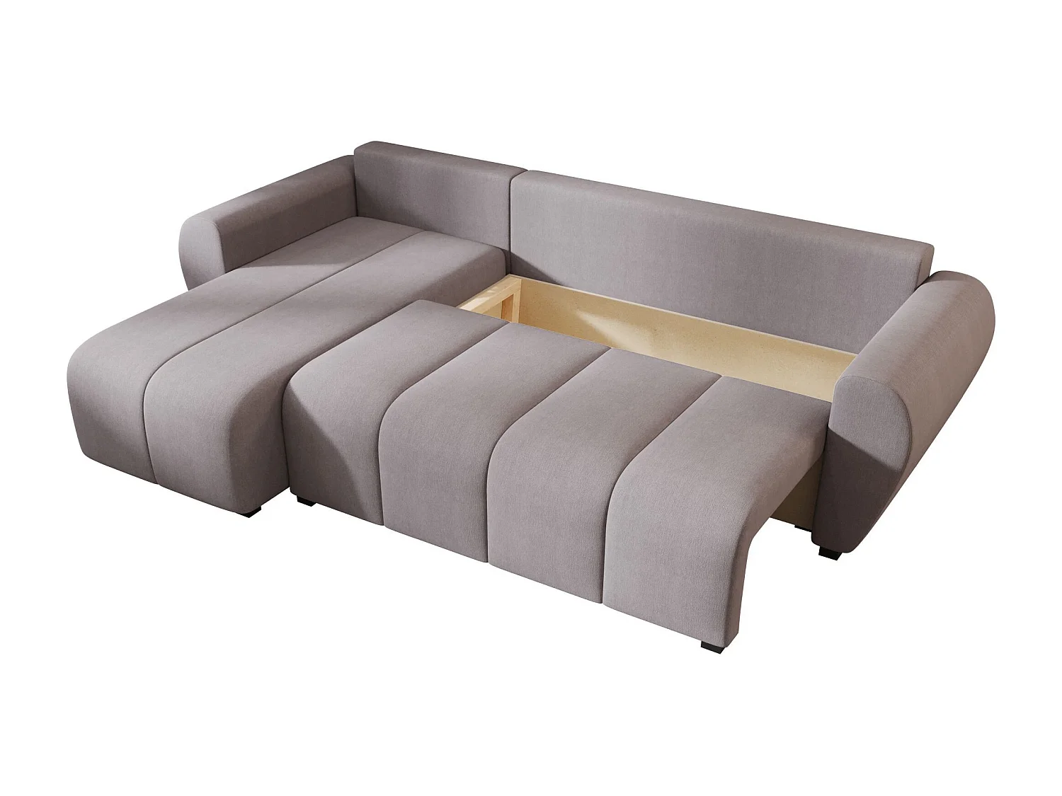 BEDANTE canapé d'angle MOLISA L Cosmic 160 gauche gris avec fonction de couchage canapé en forme de L