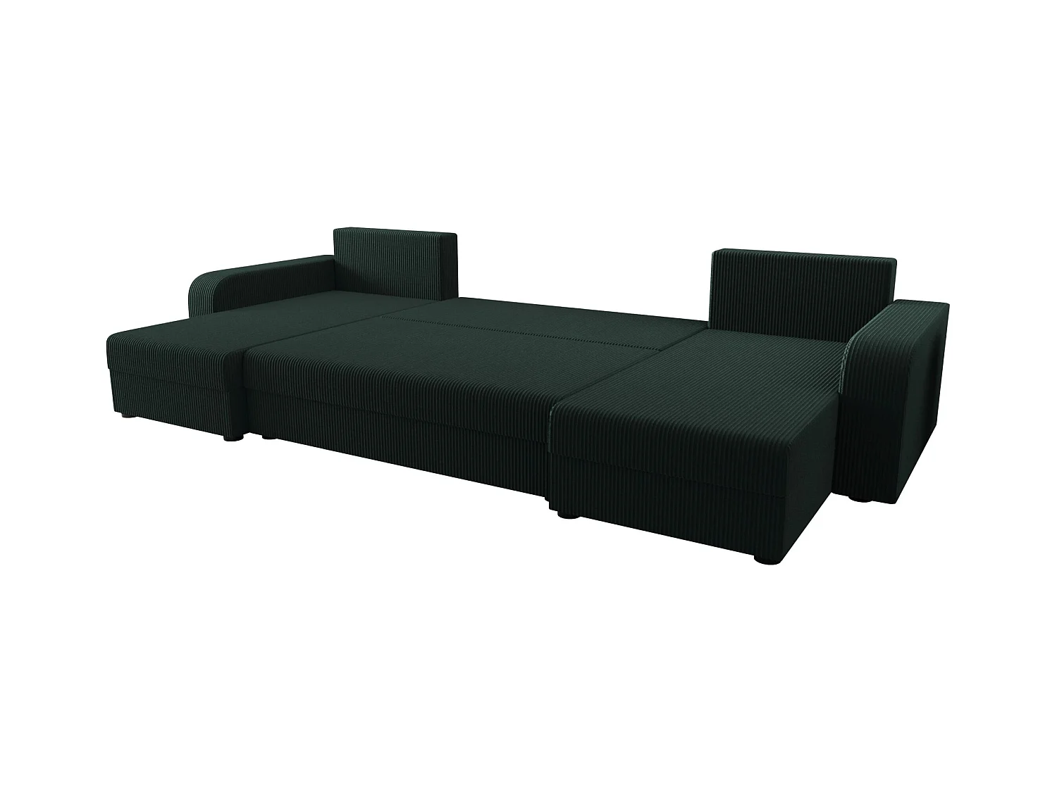BEDANTE canapé panoramique HEWLET U BIS Zoom 10 Dunkelgrün avec fonction de couchage canapé en U avec espace de rangement coffre