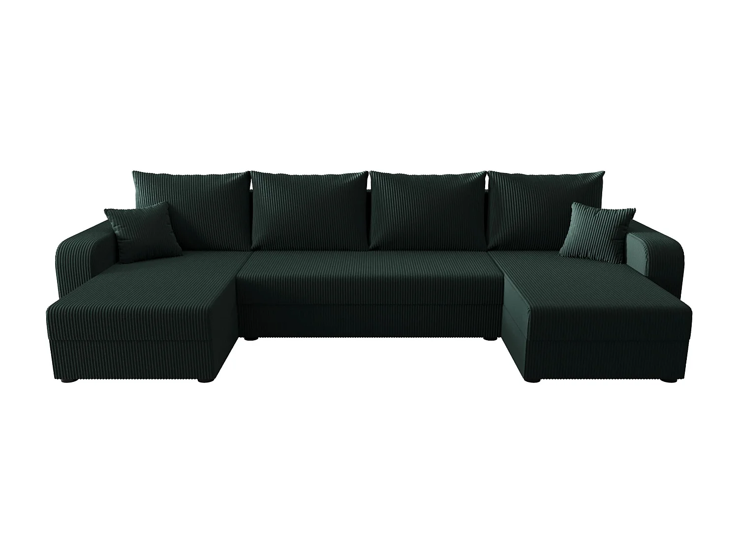 BEDANTE canapé panoramique HEWLET U BIS Zoom 10 Dunkelgrün avec fonction de couchage canapé en U avec espace de rangement coffre