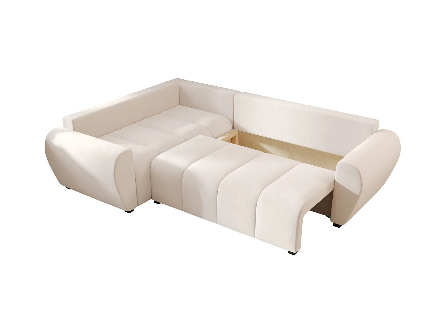 BEDANTE canapé d’angle MOLISA L PLUS Itaka 16 gauche beige avec fonction de couchage canapé en forme de L