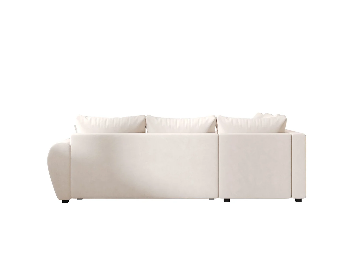 Canapé d'angle convertible 3 places en tissu beige