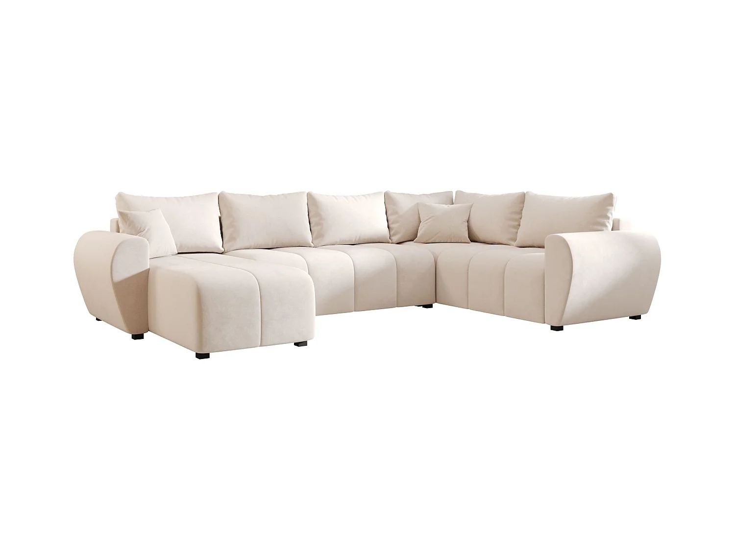 BEDANTE canapé panoramique MOLISA U PLUS Itaka 16 droit beige avec fonction de couchage canapé en forme de U