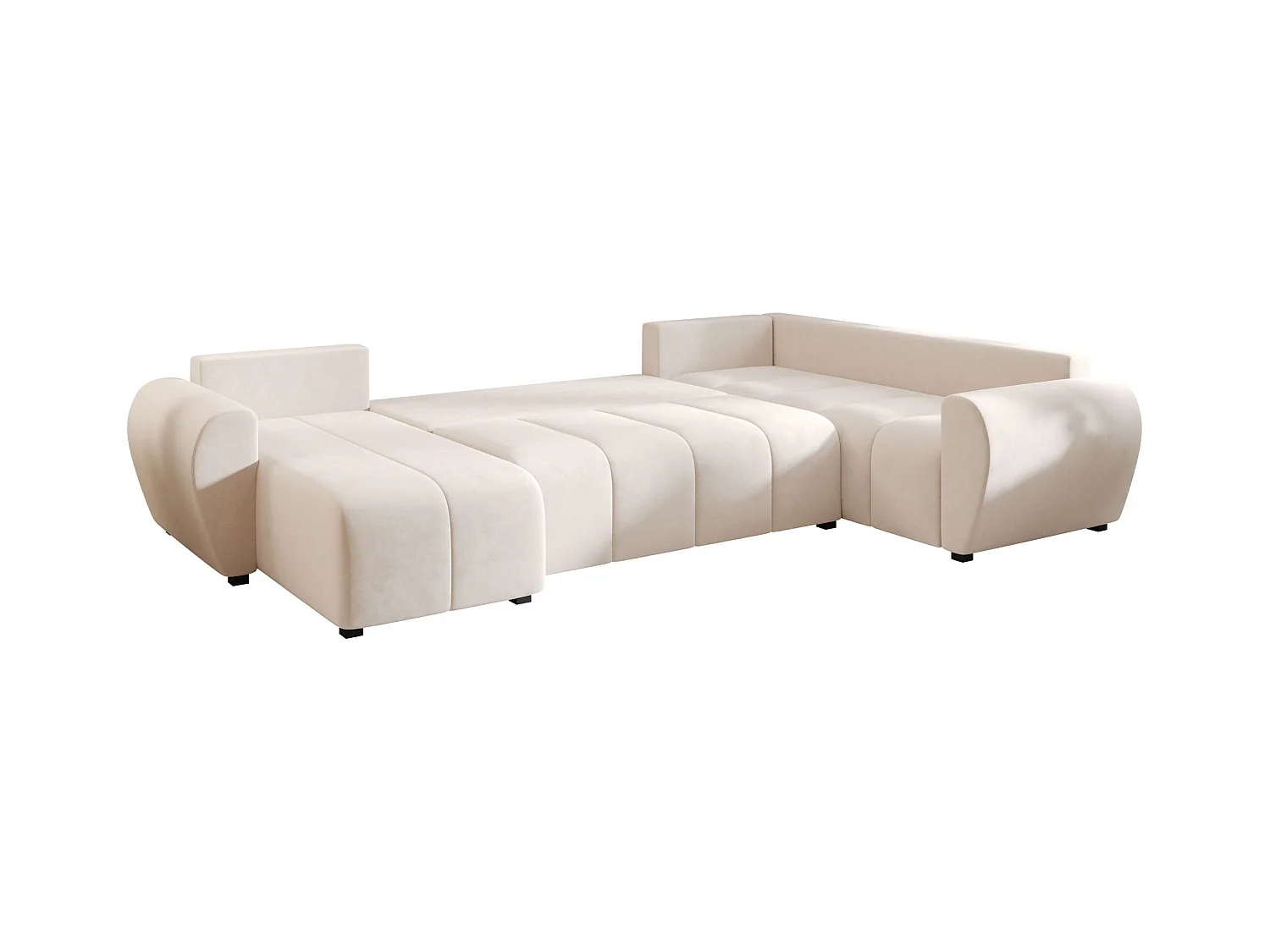 BEDANTE canapé panoramique MOLISA U PLUS Itaka 16 droit beige avec fonction de couchage canapé en forme de U