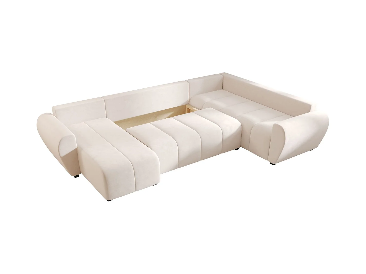 BEDANTE canapé panoramique MOLISA U PLUS Itaka 16 droit beige avec fonction de couchage canapé en forme de U
