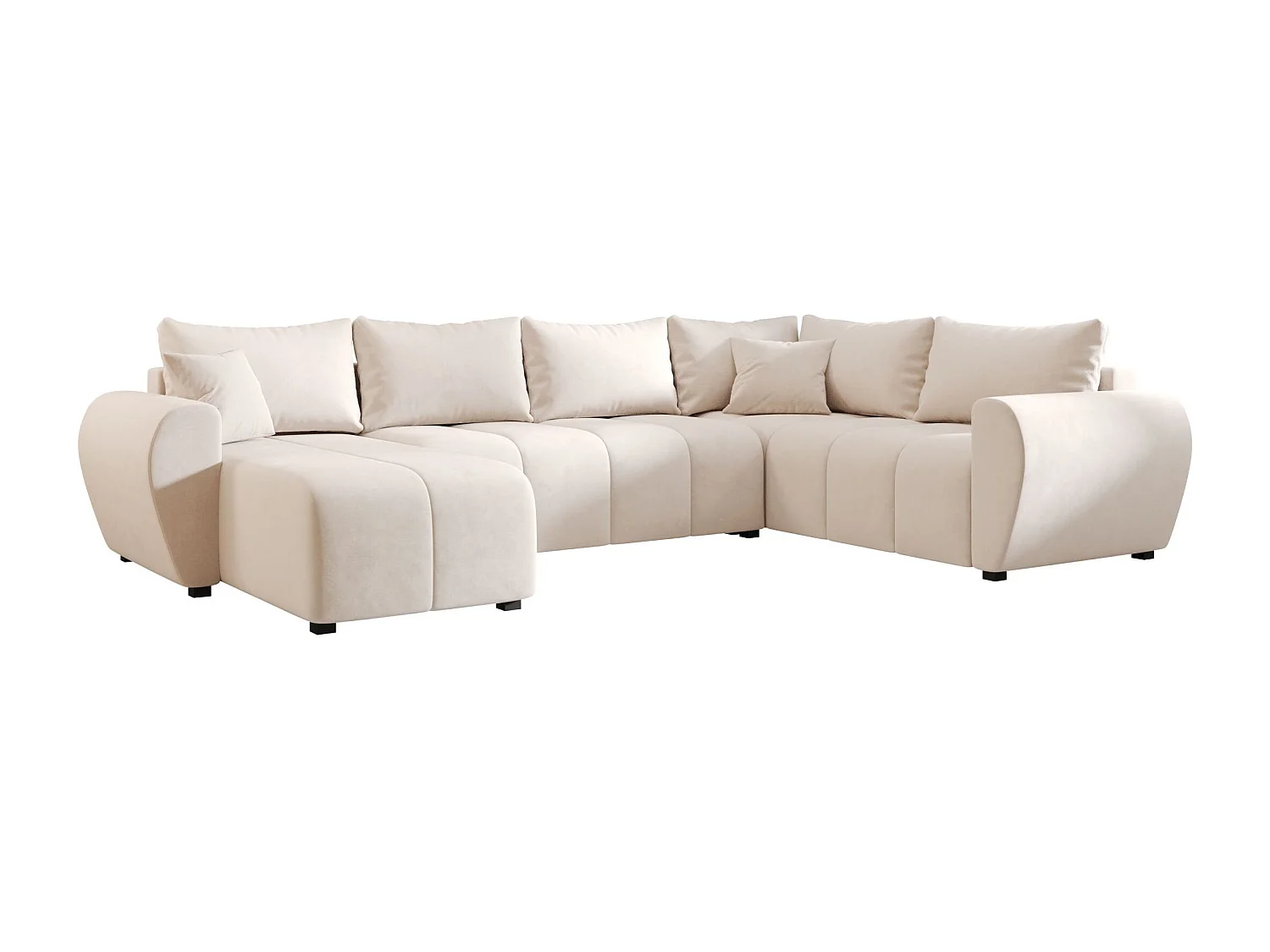 BEDANTE canapé panoramique MOLISA U PLUS Itaka 16 droit beige avec fonction de couchage canapé en forme de U