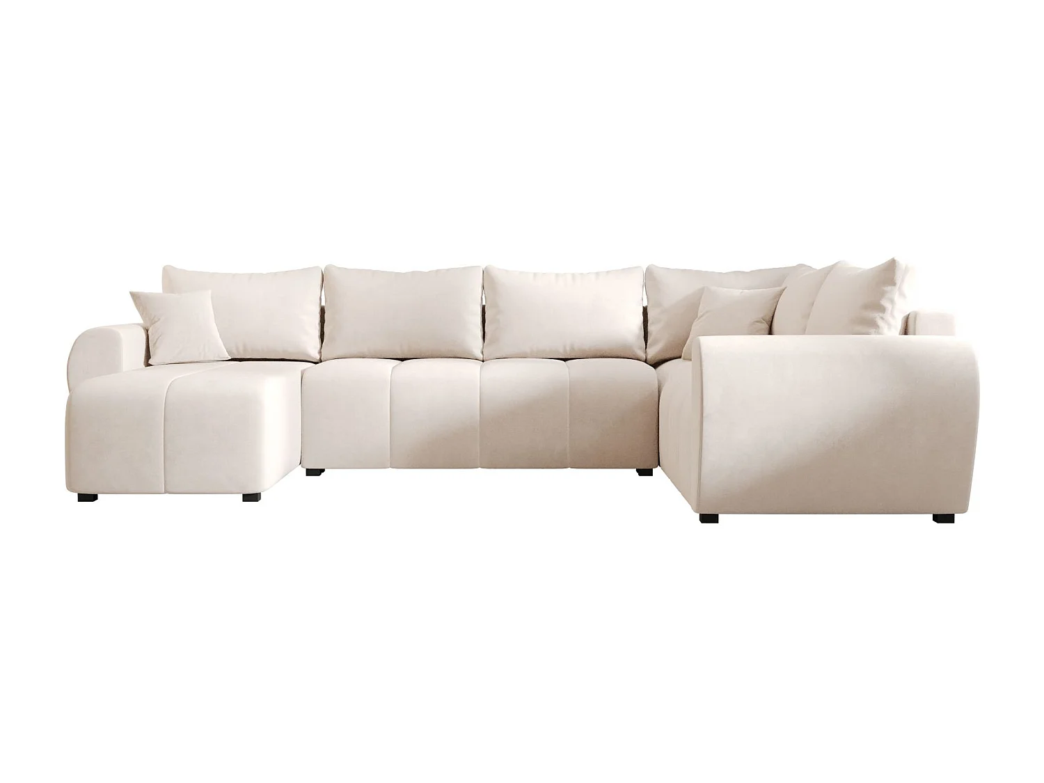 BEDANTE canapé panoramique MOLISA U PLUS Itaka 16 droit beige avec fonction de couchage canapé en forme de U
