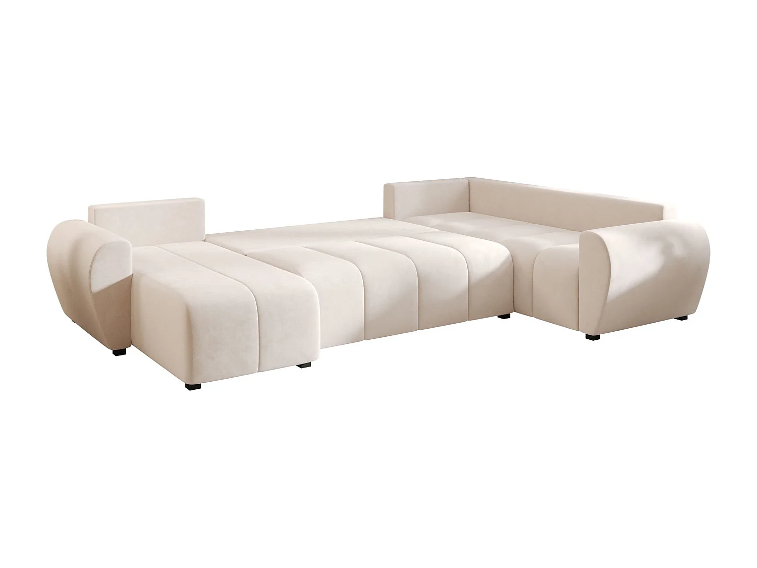 BEDANTE canapé panoramique MOLISA U PLUS Itaka 16 droit beige avec fonction de couchage canapé en forme de U