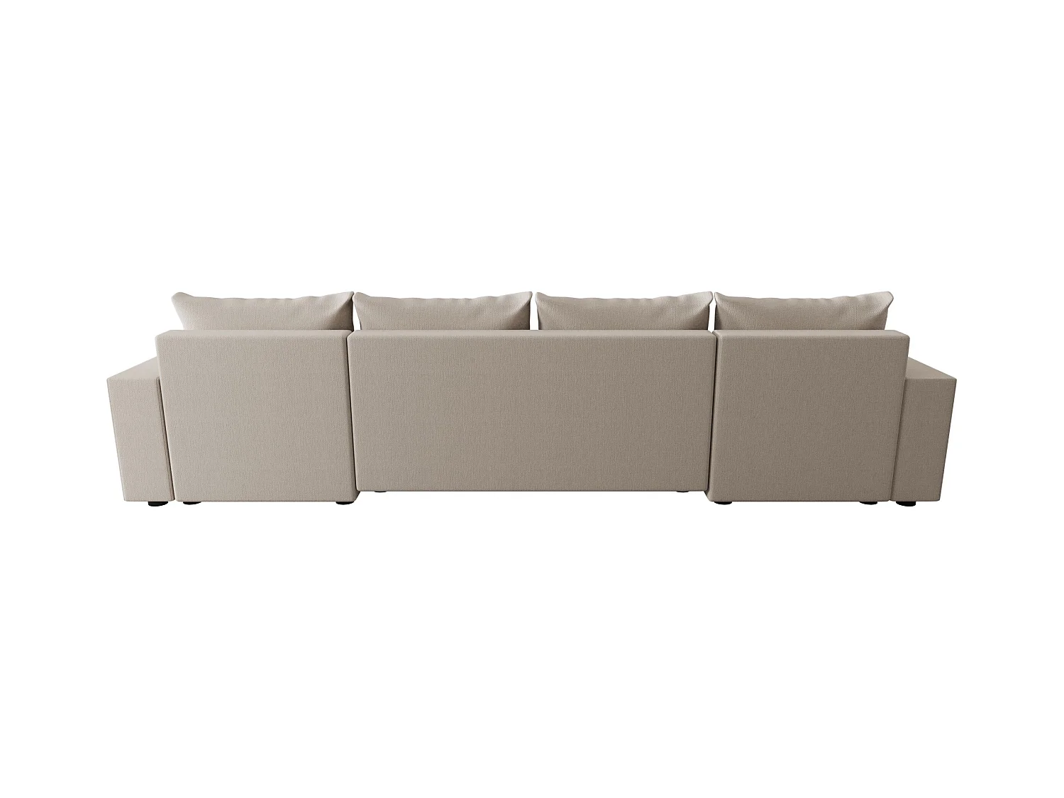 BEDANTE canapé panoramique HEWLET U BIS Cosmic 10 beige avec fonction de couchage canapé en U avec espace de rangement coffre