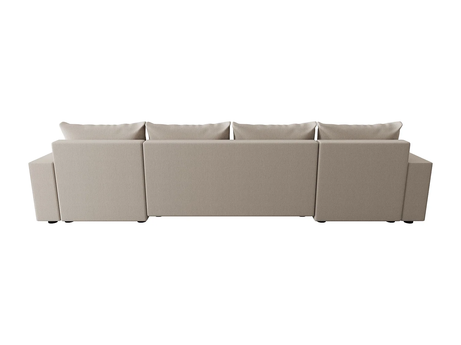 BEDANTE canapé panoramique HEWLET U BIS Cosmic 10 beige avec fonction de couchage canapé en U avec espace de rangement coffre