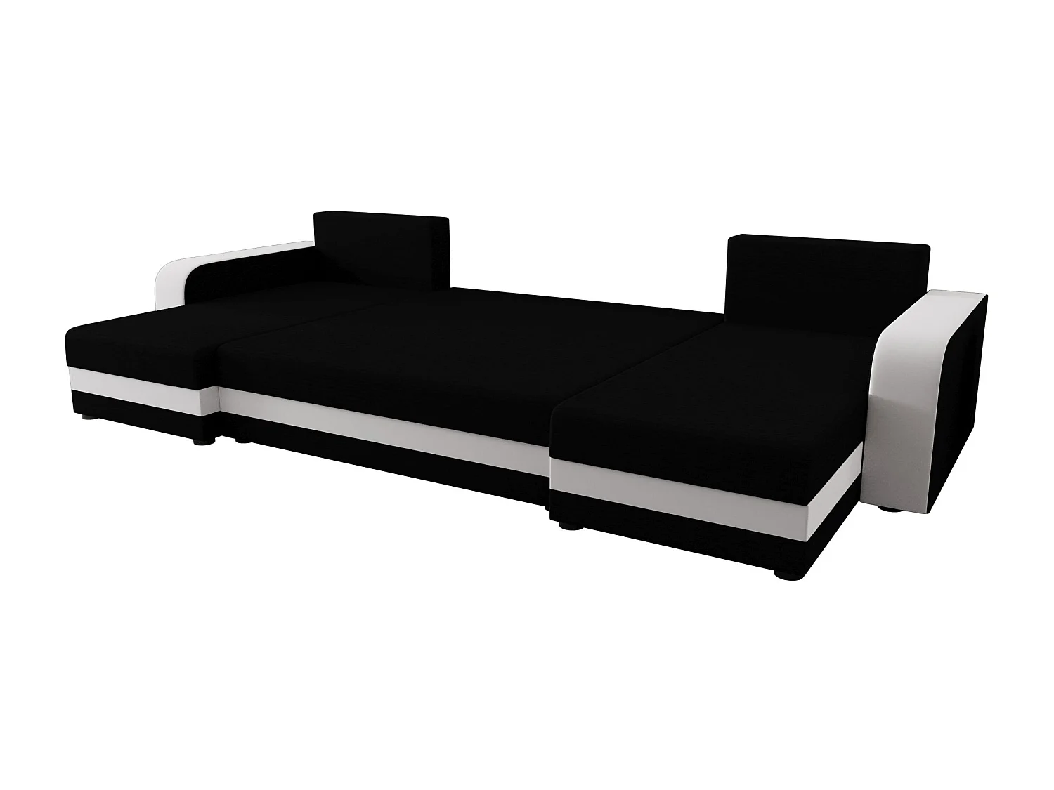 BEDANTE woonlandschap HEWLET U BIS Rainbow 15+31 zwart/Weiß met slaapfunctie U-vormige bank met opbergruimte bedbox