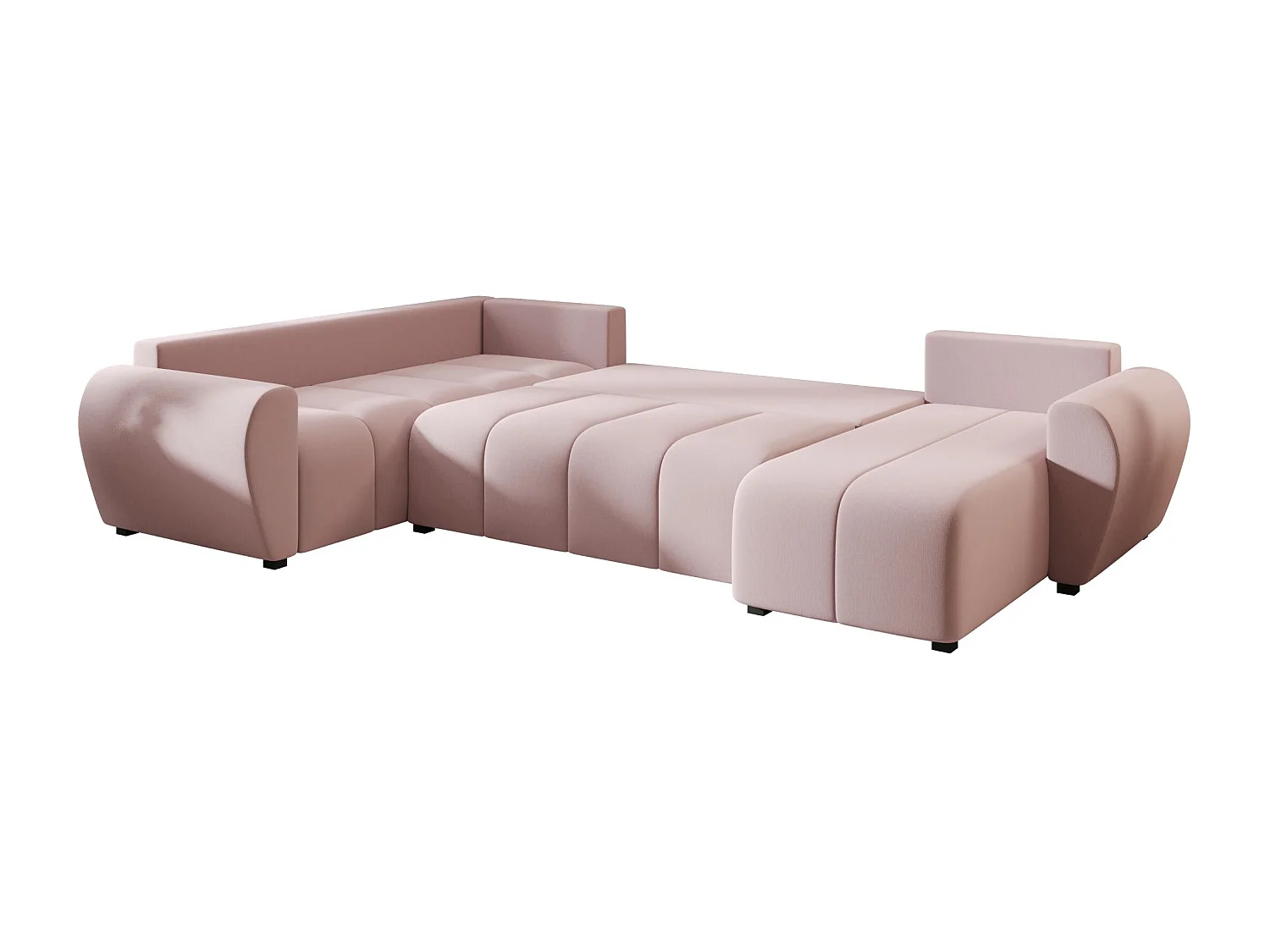 BEDANTE canapé panoramique MOLISA U PLUS Cosmic 14 gauche Rosa avec fonction de couchage canapé en forme de U